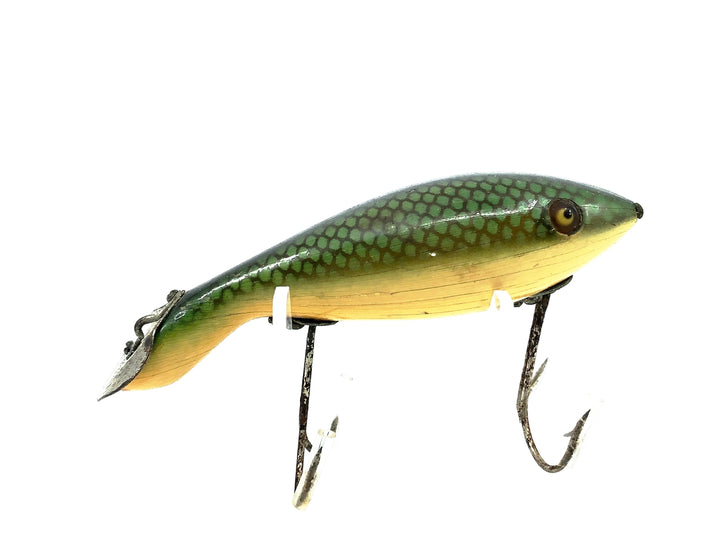 Heddon Wooden 5000 Tadpolly, 9D Green Scale Color, L-Rig