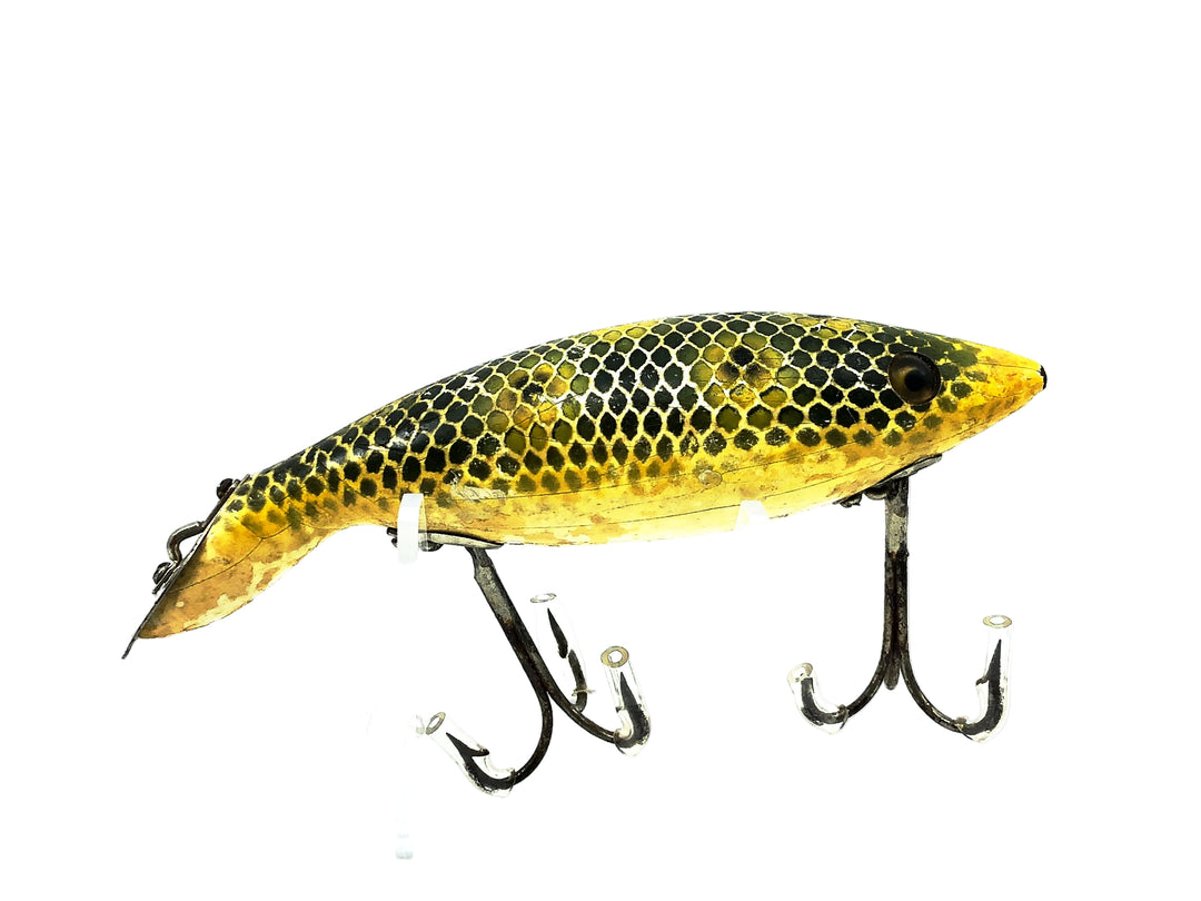 Heddon Wooden 6000 Tadpolly, 6009J Frog Scale Color, L-Rig