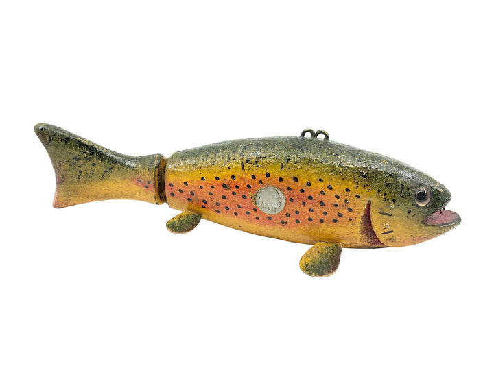 Duluth Fish Decoys - DFD - Rainbow Trout 12" - Jointed - 2 Coins - Chunky -Teeth