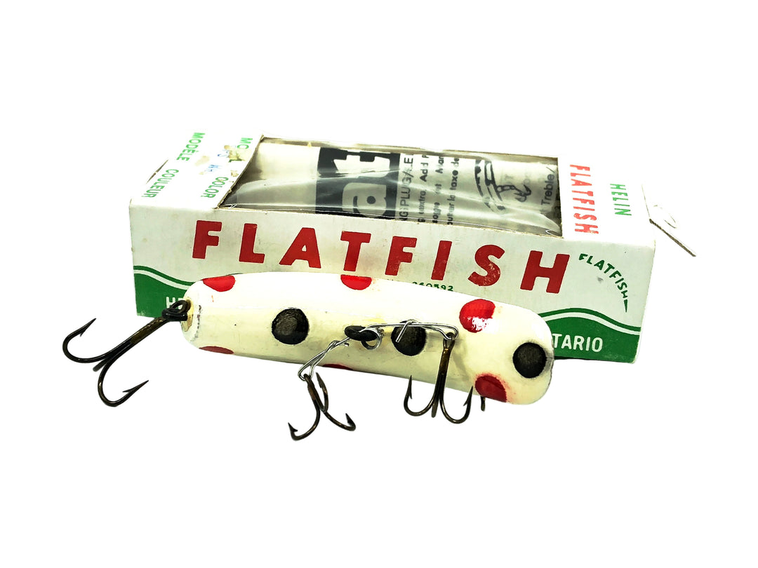 Helin Flatfish SPS, WH White/Black Red Spots Color with Box-Wooden