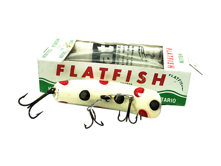 Helin Flatfish SPS, WH White/Black Red Spots Color with Box-Wooden