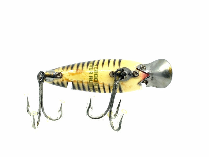 Heddon Wooden River Runt 110, XBP Pearl & Black Shore Minnow Color - Very Good Condition