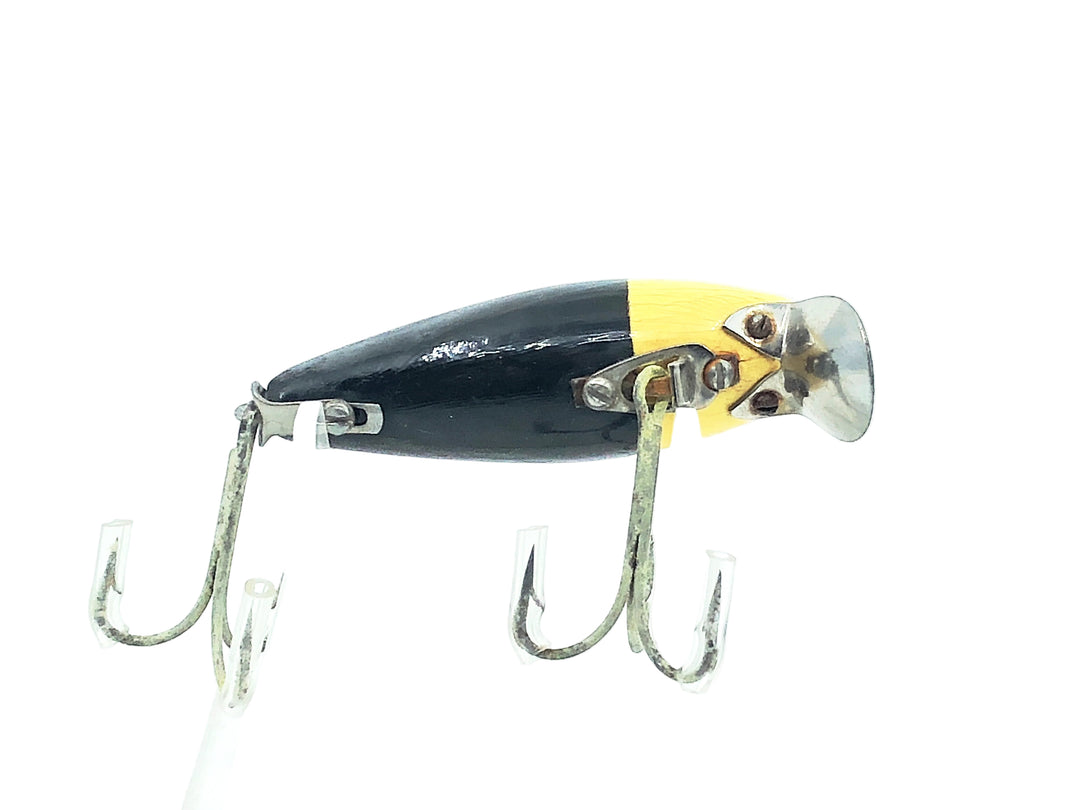 Heddon Wooden River Runt 110, 9GWH Black/White Head Color - Two Piece Hardware