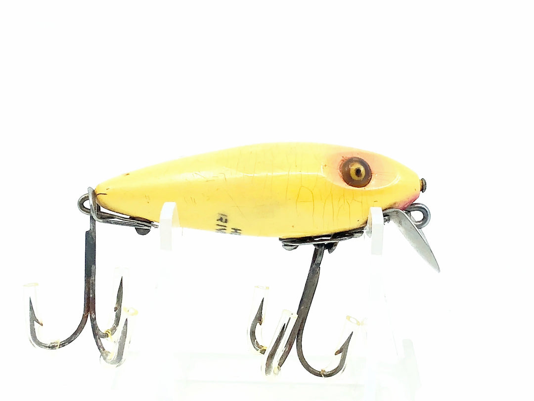 Heddon Wooden River Runt 110, 9PL Pearl Color - Very Good