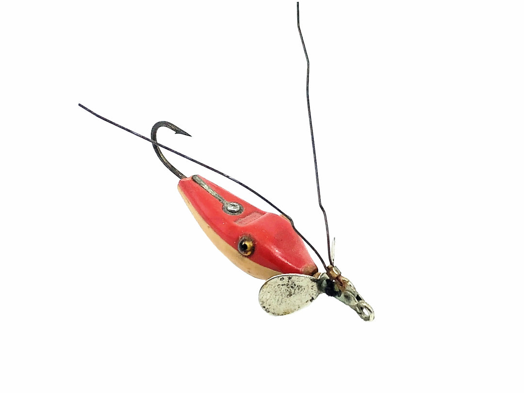 Heddon #70 Stanley Pork Rind Minnow, White/Red Color