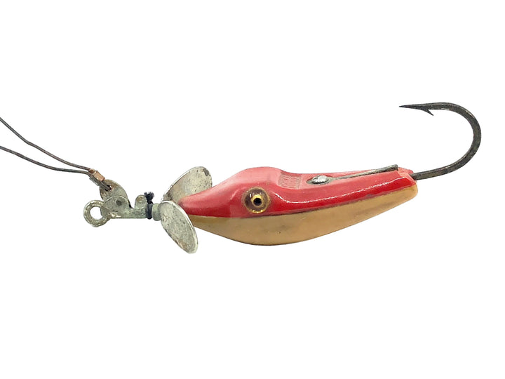 Heddon #70 Stanley Pork Rind Minnow, White/Red Color