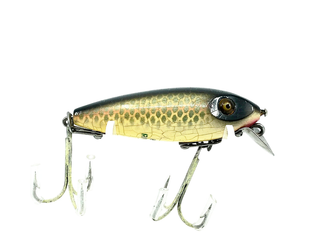 Heddon Wooden River Runt 110, 9P Shiner Scale Color - Very Good Condition
