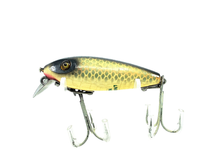 Heddon Wooden River Runt 110, 9P Shiner Scale Color - Very Good Condition