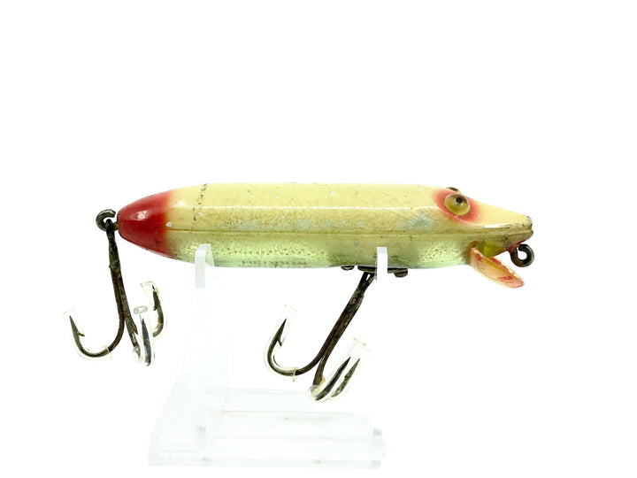 Heddon 9500 Floating Vamp Spook, RET Red Eye & Tail/White Color - 1931-34 - Tough