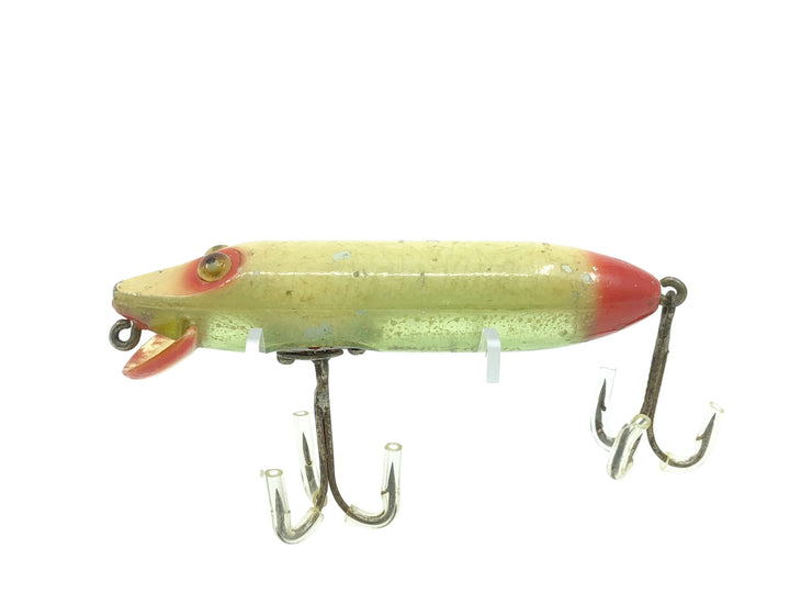 Heddon 9500 Floating Vamp Spook, RET Red Eye & Tail/White Color - 1931-34 - Tough