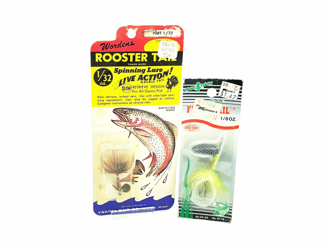 Vintage Worden's Rooster Tail/Mister Twister Fuzzy Tail Combo