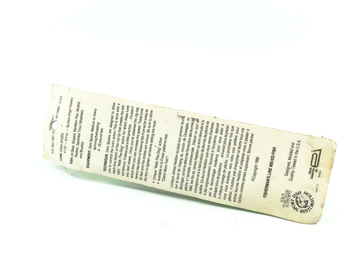 Heddon Zara Spook Popeye Special Color on Card