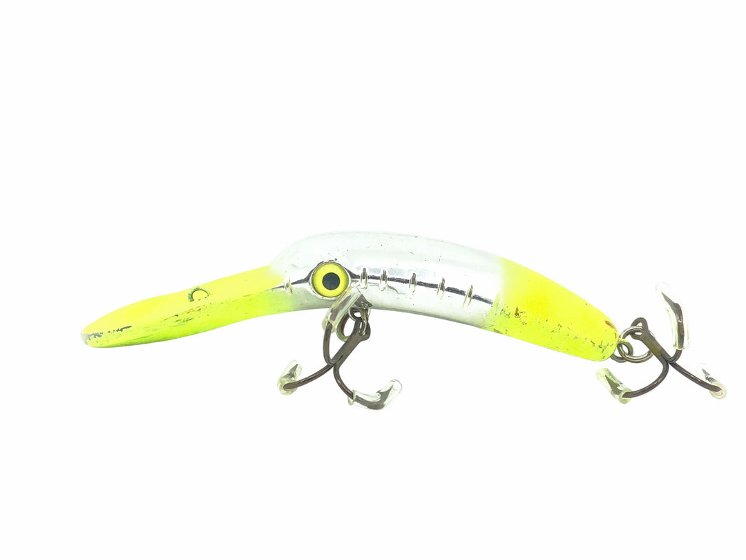 Yakima Flatfish M2, Chartreuse/Silver Plate Color - Pre-Mag Lip