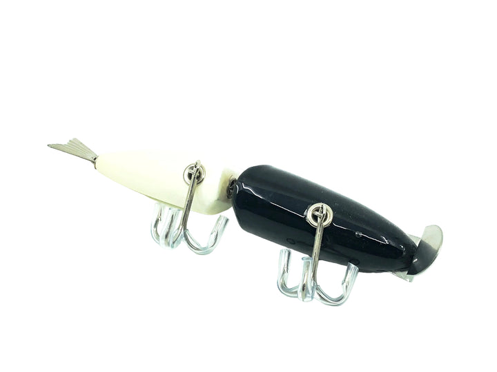 Musky Dan (XXX Lures) Jointed Pikie/Wagtail, Black & White Color