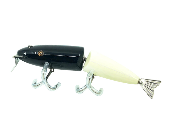 Musky Dan (XXX Lures) Jointed Pikie/Wagtail, Black & White Color