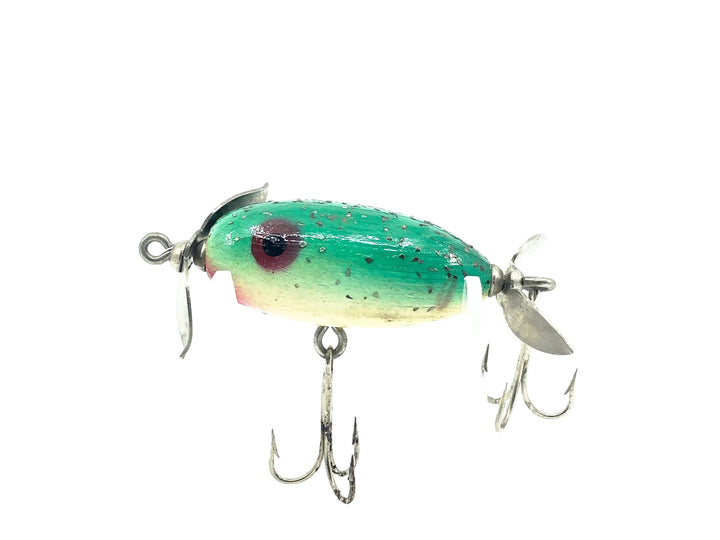 Paw Paw Midget Spinner, Green/Silver Flitter Color