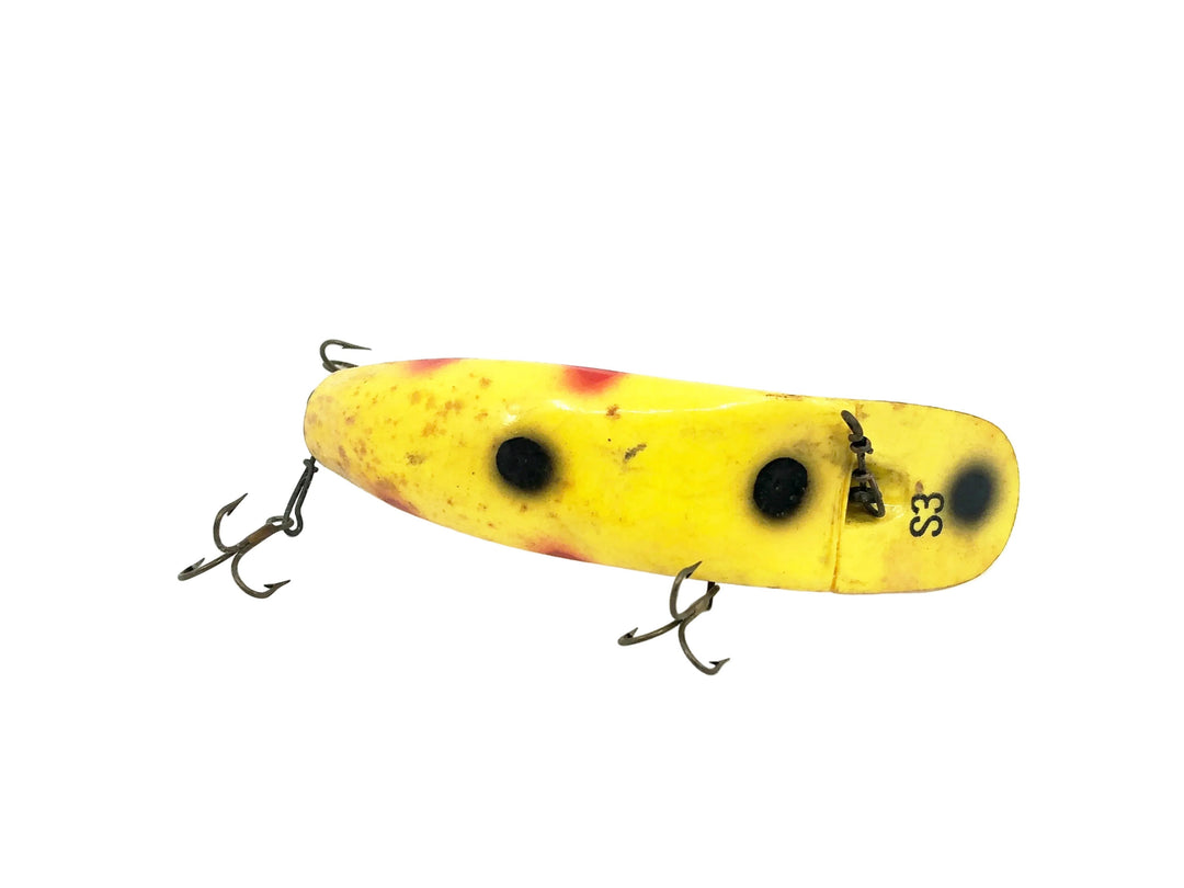 Helin Wooden Flatfish S3, YE Yellow/Spots Color