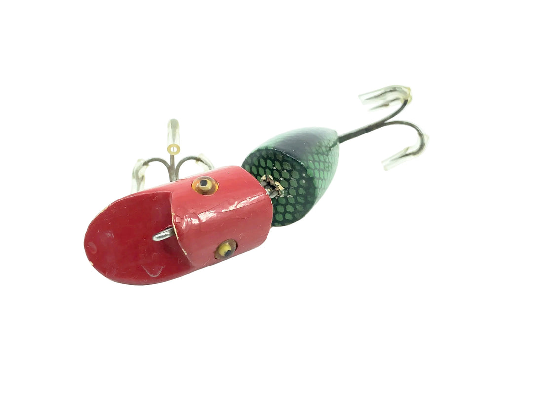 Heddon Zig Wag 8340, 9DRH Green Scale/Red Head Color - Glass Eyes