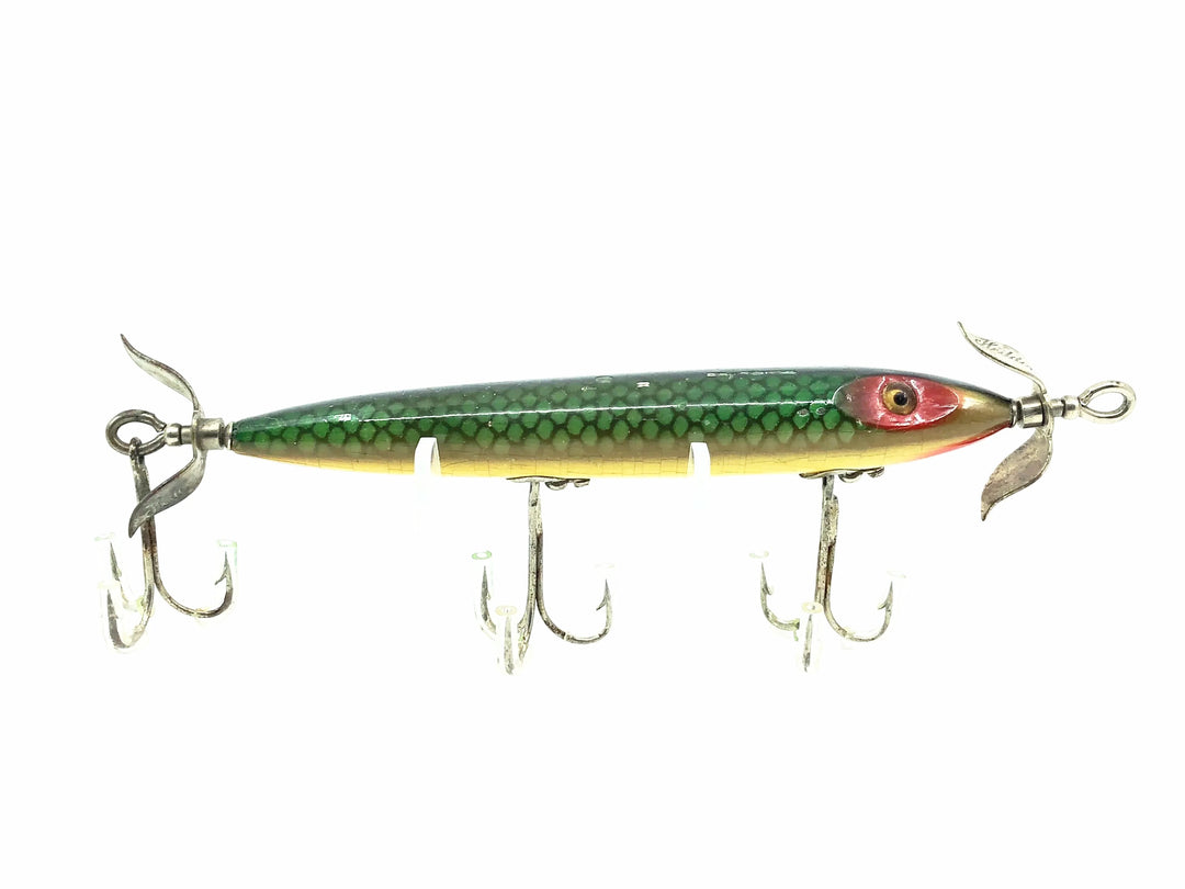 Heddon 130 Torpedo, 9D Green Scale Color - L-Rig, Very Good Condition!