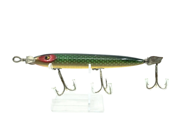 Heddon 130 Torpedo, 9D Green Scale Color - L-Rig, Very Good Condition!