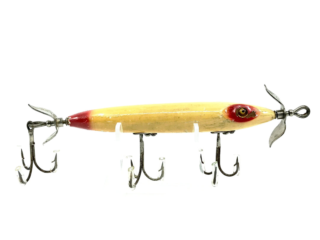 Heddon 130 Torpedo, RET Red Eyes/Tail/White Color - L-Rig