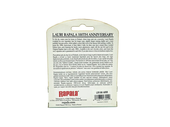 Rapala 100th Anniversary Model LR-100, ARR Silver Grey Color with Box