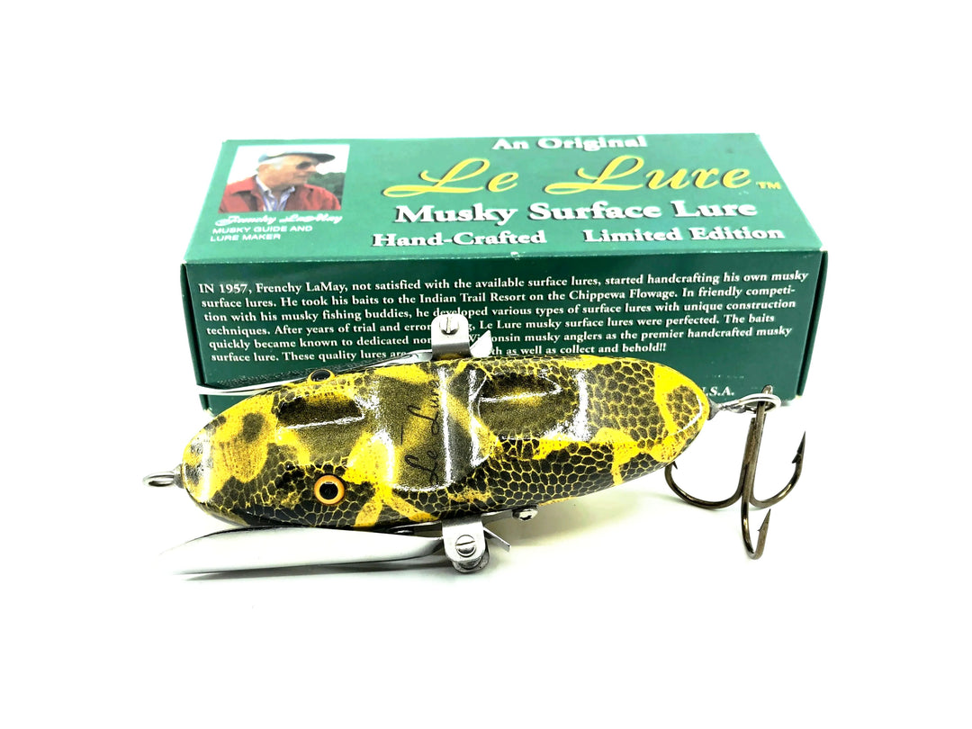 Le Lure Musky Surface Lure, Water Walker Lure, Frog Scale Color w/Box