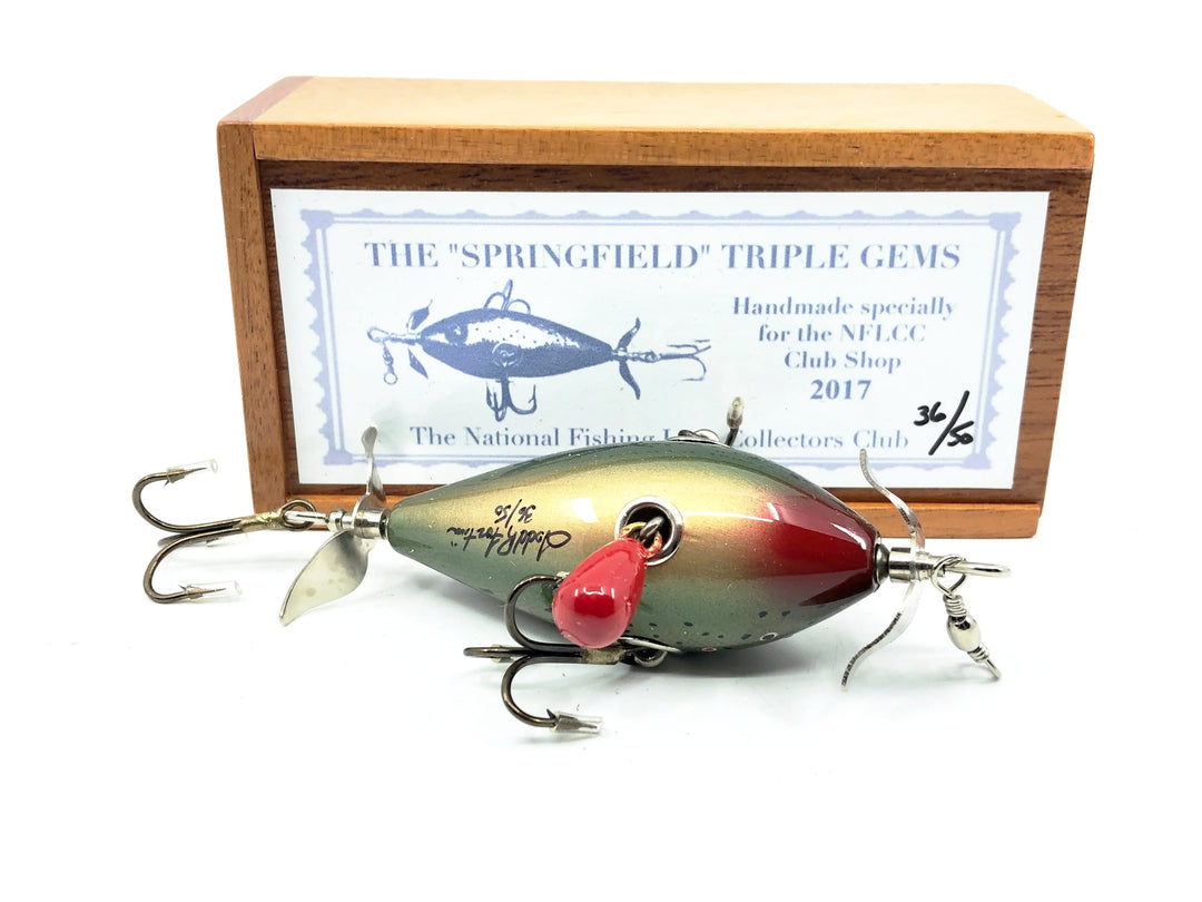 T.R Fish Custom Lures & Blank NFLCC Collectors Club 2017 Limited Edition Club Lure "Springfield" Triple Gems, Brown Trout w/Box