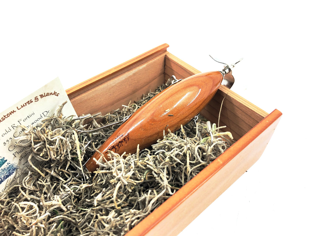 T.R Fish Custom Lures & Blank 2013/2014 "Relaxing" Top Water 5 Hook Minnow, Wood Finish w/Box