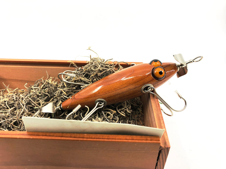 T.R Fish Custom Lures & Blank 2013/2014 "Relaxing" Top Water 5 Hook Minnow, Wood Finish w/Box