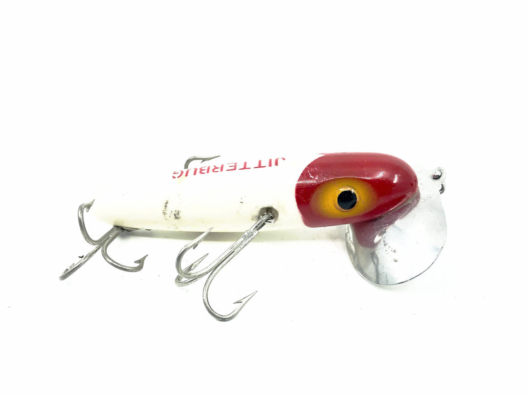 Arbogast 3-Hook Musky Jitterbug Red Head/White Color