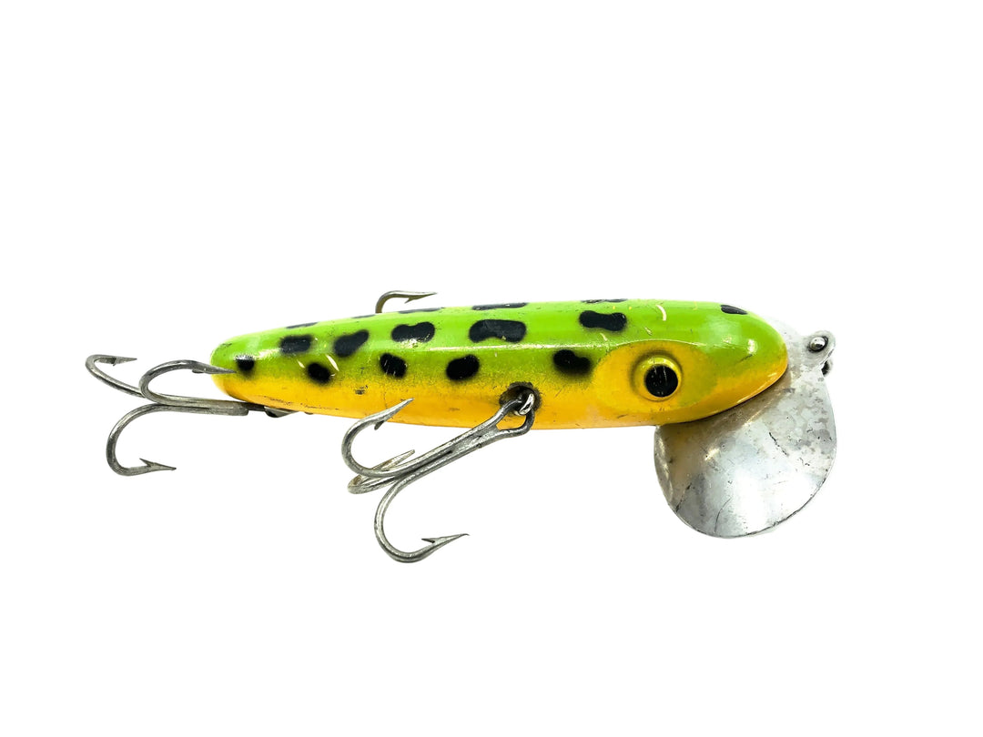 Arbogast 3-Hook Musky Jitterbug Frog/Yellow Belly Color