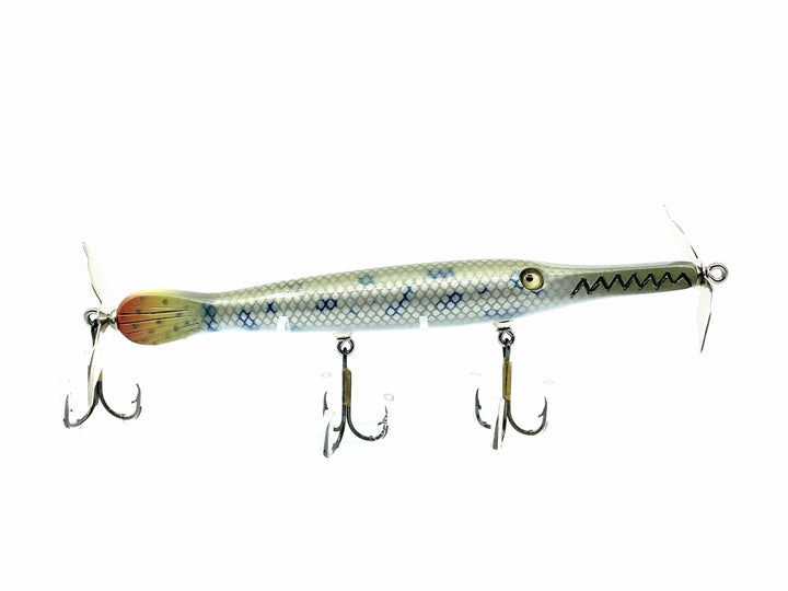 Chautauqua Glass Eye Wooden Topwater Gar with Tail Lure Spotted Gar Color - Early 2010s