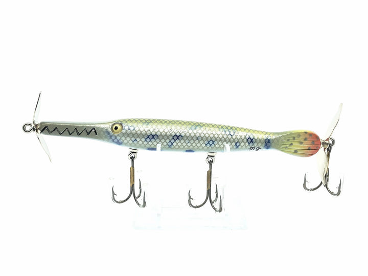 Chautauqua Glass Eye Wooden Topwater Gar with Tail Lure Spotted Gar Color - Early 2010s
