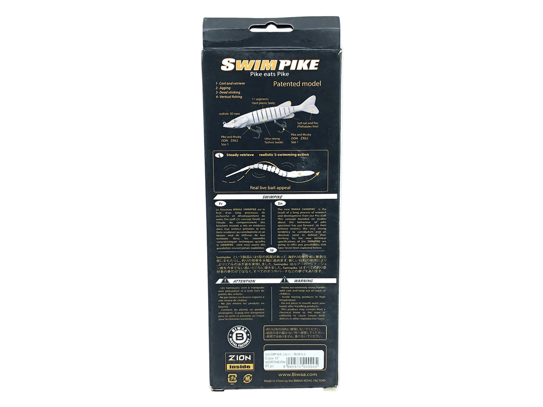 Biwaa SwimPike 9" Sinking Swimbait, #17 Northern Pike Color 24cm 75g