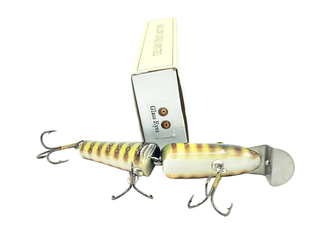 Chautauqua Jointed Shallow Diver Piko Plug, Yellow Perch Color - Glass Eyes, Older 2010s Model