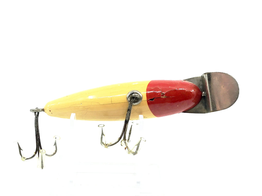 Creek Chub 100 Wiggler (No Eye), Red Head/White Color 102 - Early, Unmarked Lip, Very Good Condition!