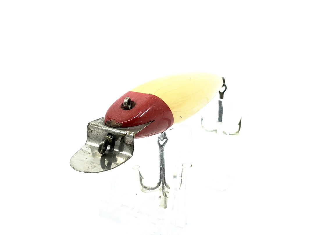 Creek Chub 100 Wiggler (No Eye), Red Head/White Color 102 - Early, Unmarked Lip, Very Good Condition!