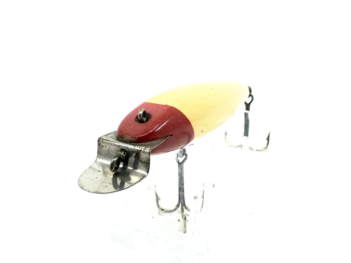 Creek Chub 100 Wiggler (No Eye), Red Head/White Color 102 - Early, Unmarked Lip, Very Good Condition!