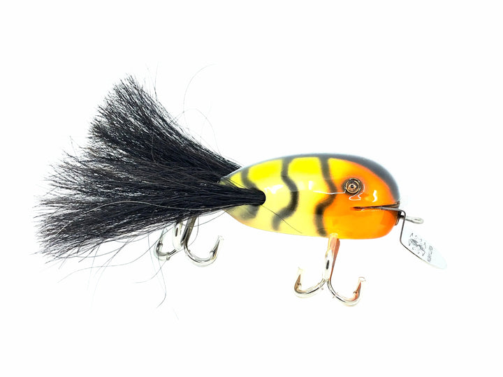 Musky Dan (XXX Lures) Husky Dingbat, Yellow/Orange Face/Black Ribs Color