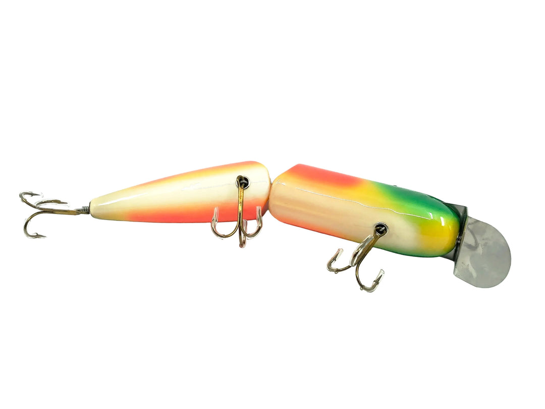 Musky Dan (XXX Lures) Giant Jointed Pikie, Rainbow Fire Color