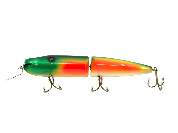 Musky Dan (XXX Lures) Giant Jointed Pikie, Rainbow Fire Color