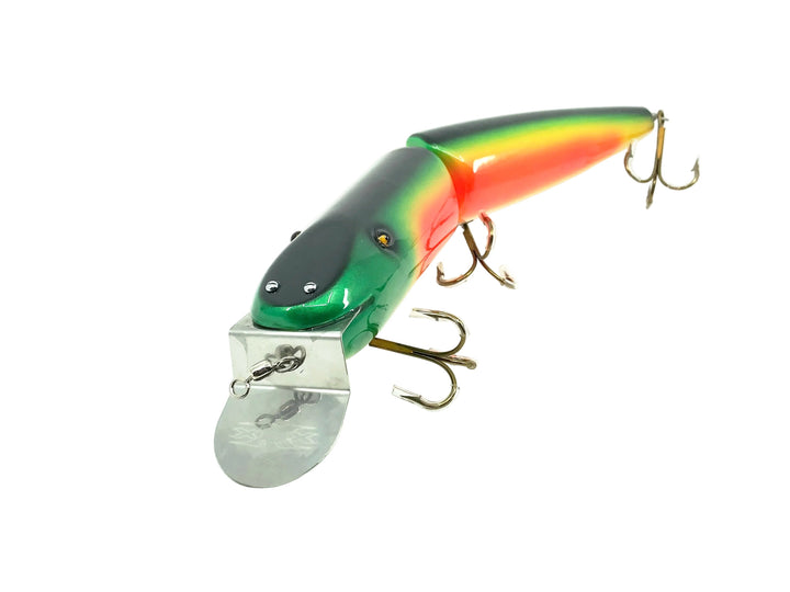 Musky Dan (XXX Lures) Giant Jointed Pikie, Rainbow Fire Color