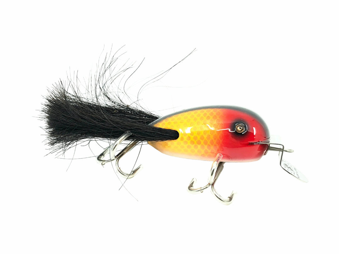 Musky Dan (XXX Lures) Husky Dingbat, Red Head/Gold Scale Color