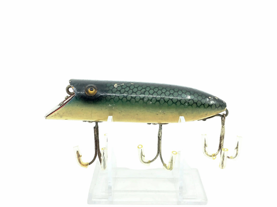 Heddon Head-On Basser 8500, 9D Green Scale Color - Early L-Rig