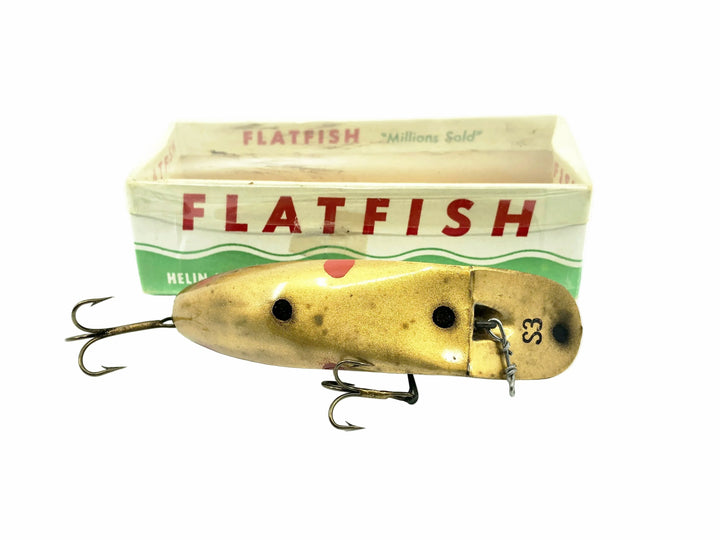 Helin Flatfish S3, GO Gold/Spots Color w/Box - Pre-1963