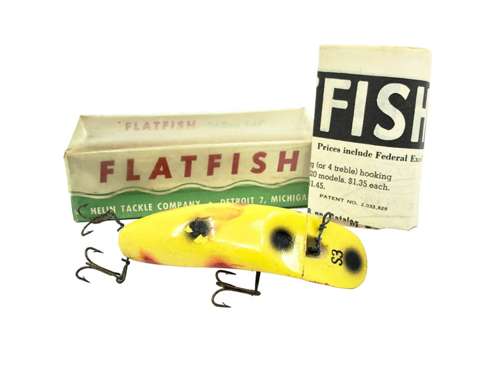 Helin Flatfish S3, Y Yellow/Dots Color w/Box - Pre-1963