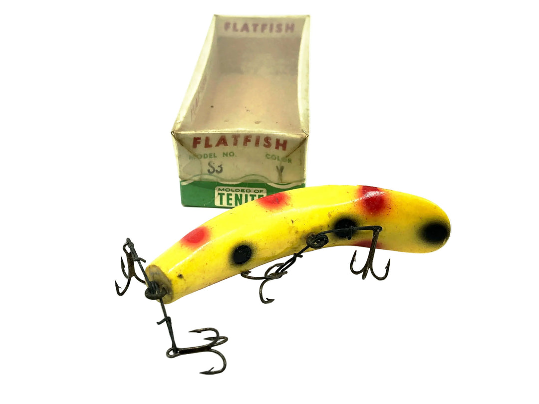 Helin Flatfish S3, Y Yellow/Dots Color w/Box - Pre-1963