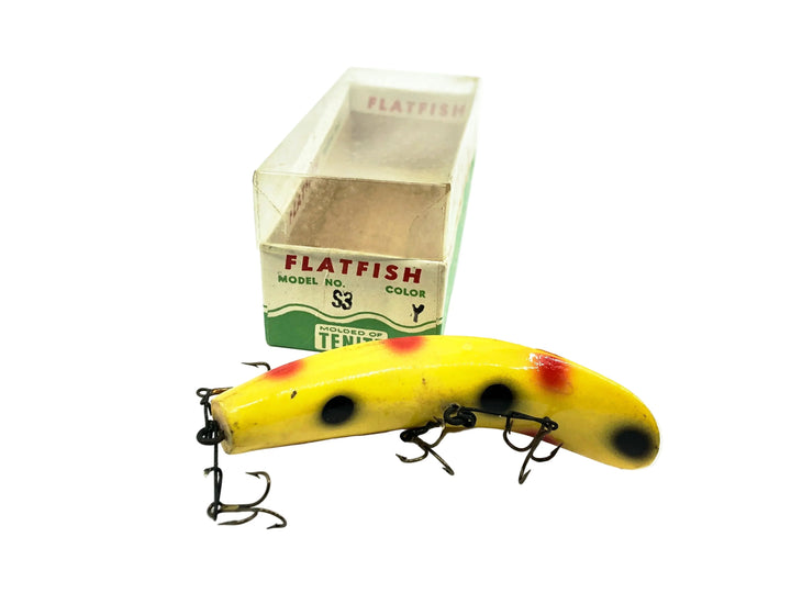 Helin Flatfish S3, Y Yellow/Dots Color w/Box - Pre-1963, Great Condition!