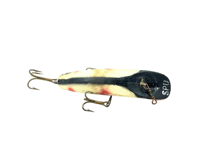 Helin Flatfish Wooden SPU, WB White/Red Tip/Black Stripe Color